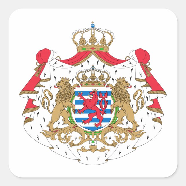Luxemburger Wappen Quadratischer Aufkleber (Vorderseite)