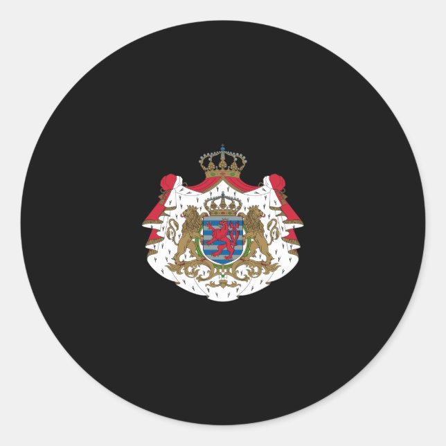 Luxemburger Wappen Runder Aufkleber (Vorderseite)