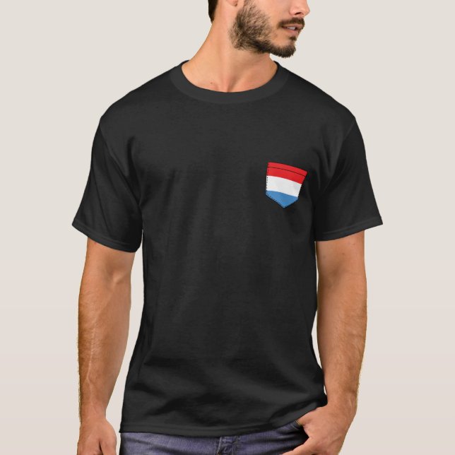 luxemburgische Flagge in Taschenform T-Shirt (Vorderseite)