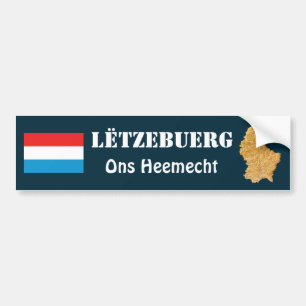 Luxemburgische Flagge + Karte Autoaufkleber
