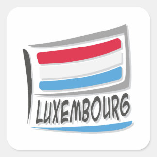 luxemburgische Flagge Quadratischer Aufkleber