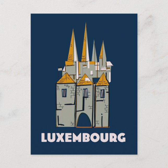 luxemburgisches Reiseplakat im Retrostil Postkarte (Vorderseite)