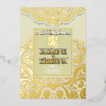 LuxGlitter Ivory Gold Ganesha Hindu Wedding