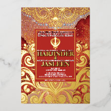 LuxGlitter Red Sikh Anand Karaj Indian Wedding