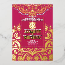 LuxGlitter Rose Pink Ganesha Hindu Wedding