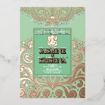 LuxGlitter Sage PinkGold Ganesha Hindu Wedding