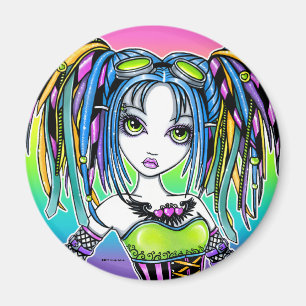 "Luxie" Rainbow Cyber Goth Hula Hoop Fae Magnet