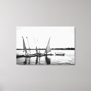 Luxor Ägypten, Feluccas am Nil 2 Leinwanddruck