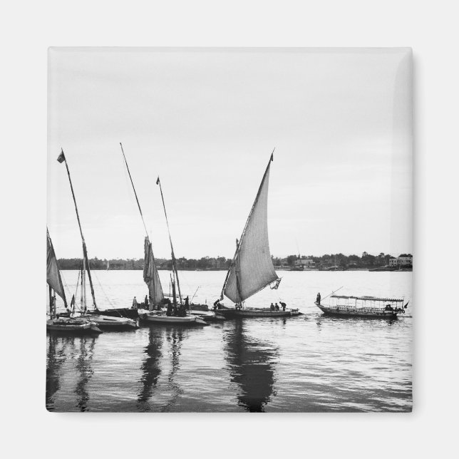 Luxor Ägypten, Feluccas am Nil 2 Magnet (Vorne)