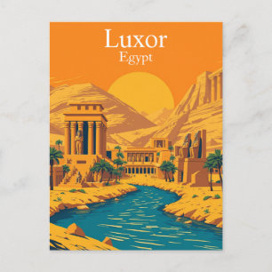 Luxor, Ägypten Vintage Reise Postkarte