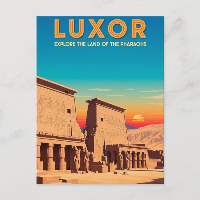 Luxor Egypt Travel Postkarte (Vorderseite)