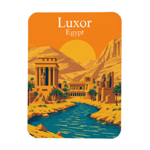 Luxor, Egypt Vintage Travel Magnet