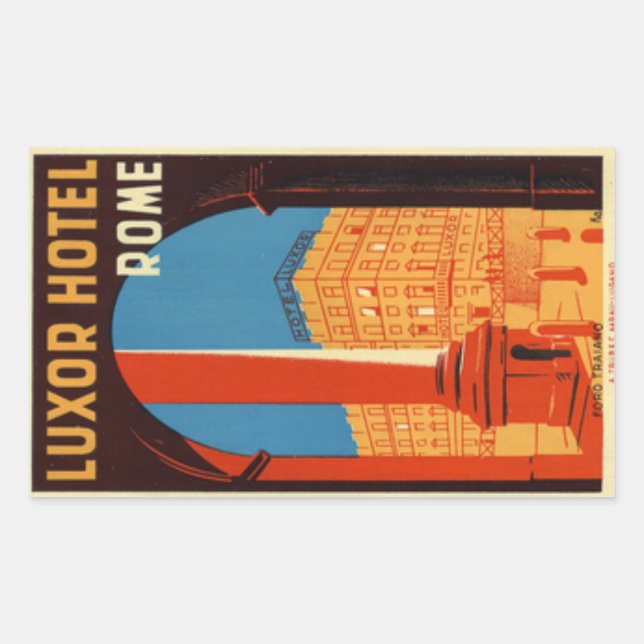 Luxor Hotel Rome Italien Rechteckiger Aufkleber (Vorderseite)