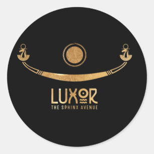 Luxor Sphinxallee Khufus Schiff Karnak Ägypten Runder Aufkleber