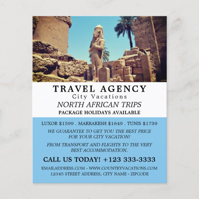 Luxor Temple, Ägypten, Reiseagentur Werbung Flyer (Vorne)