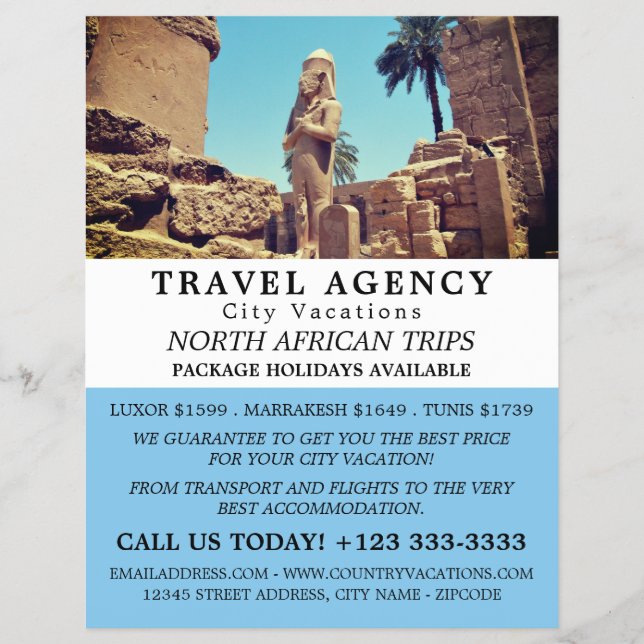 Luxor Temple, Ägypten, Reiseagentur Werbung Flyer (Vorne)