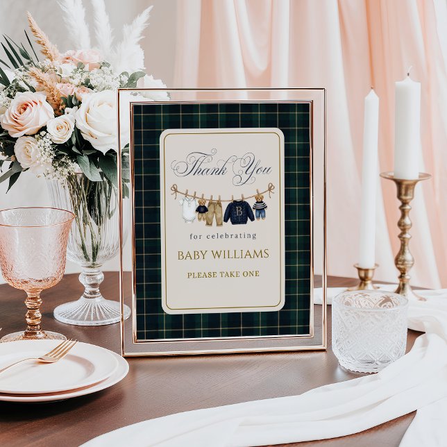Luxsary  Bear Plaid Baby Shower Favors Poster (Von Creator hochgeladen)