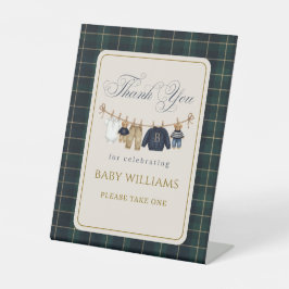 Luxsary  Bear Plaid Baby Shower Favors Sockelschild