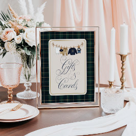 Luxsary  Bear Plaid Baby Shower Gift Card Poster