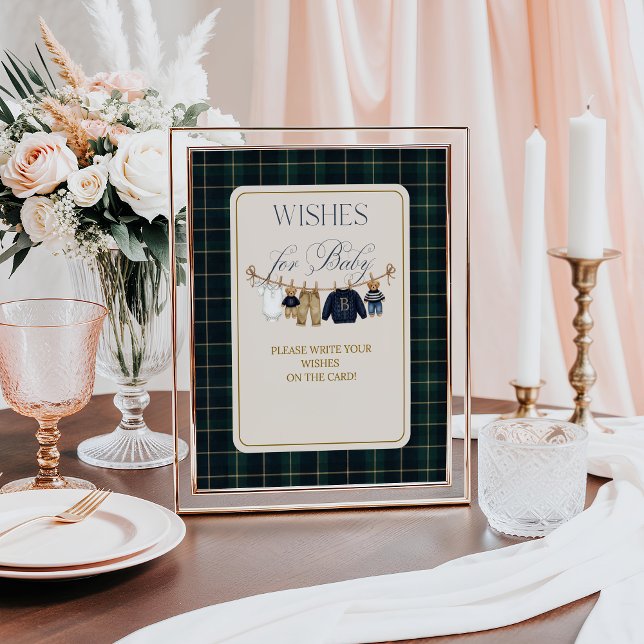 Luxsary  Bear Plaid Baby Shower Wishes for Baby Poster (Von Creator hochgeladen)