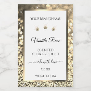 Luxueuse Parties scintillant d'or blanc Étiquettes