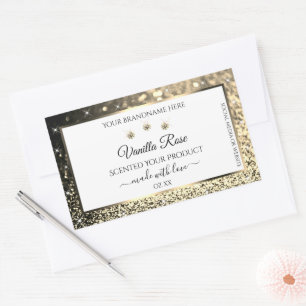 Luxueuse Parties scintillant d'or blanc Étiquettes