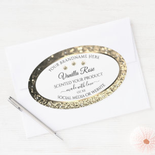 Luxueuse Parties scintillant d'or blanc Étiquettes