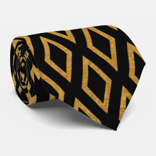 Luxueux Cravate géométrique or pour style homme