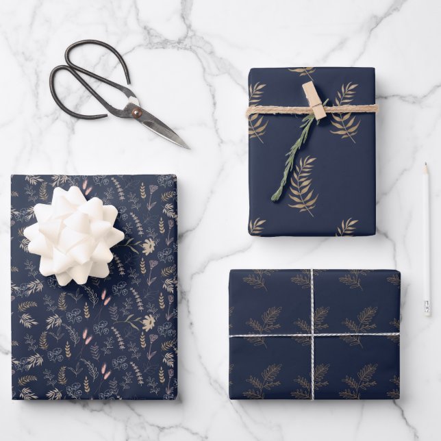 Luxueux ensemble de papier d'enveloppement de tein (Recto)