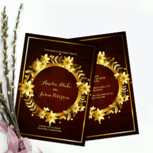 Luxueux Faire-part de mariage Regal Gold Frame