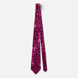 Luxueux Fuchsia Sequin Design Cravate