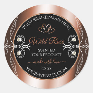 Luxueux Noir et Rose Gold Decor Étiquettes de prod