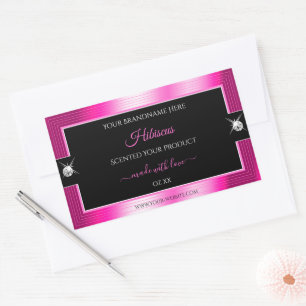 Luxueux noir rose brillant brillant Étiquette prod
