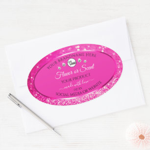 Luxueux Parties scintillant rose Étiquette Logo Di