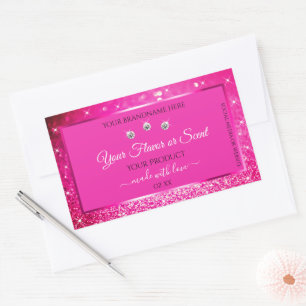 Luxueux Parties scintillant rose Étiquettes d'emba