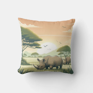 Luxueux Rhinoceros Coussin pour les amoureux de la