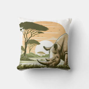 Luxueux Rhinoceros Coussin pour les amoureux de la
