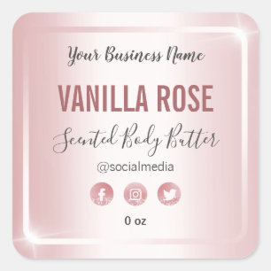 Luxueux Rose or brillant Beurre Étiquettes