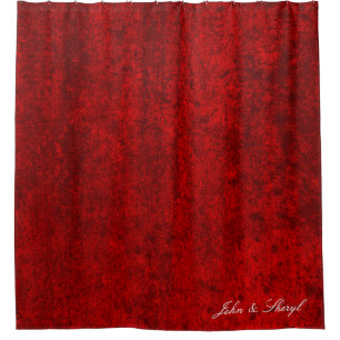 Luxueux Rouge Velvet Grunge Texture Douche rideau