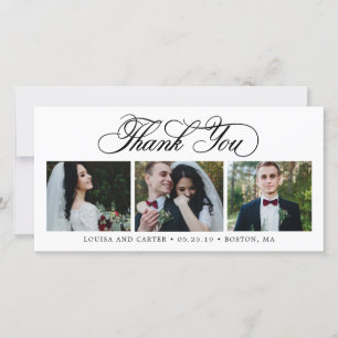 Luxueux Script ÉDITABLE COULEUR Merci Cartes