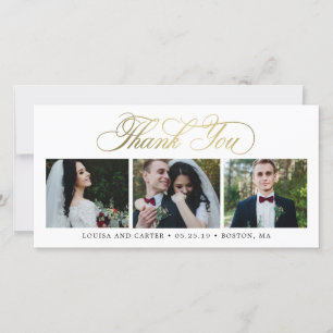 Luxueux Script ÉDITABLE COULEUR Merci Cartes