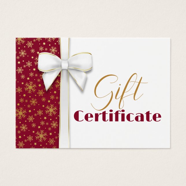 Luxueux Snowflakes Gold Noël White Bow Red (Devant)