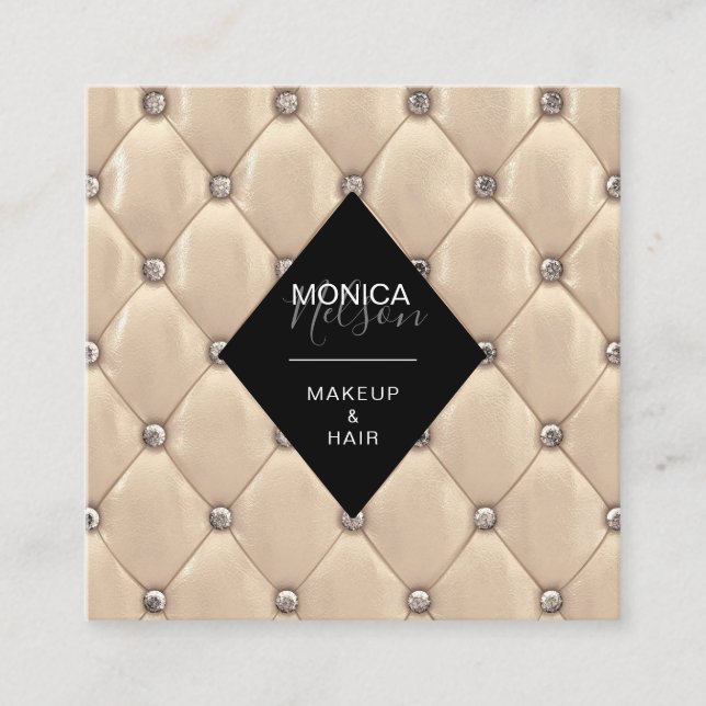 luxueux tufted faux or et carte de visite noir (Devant)