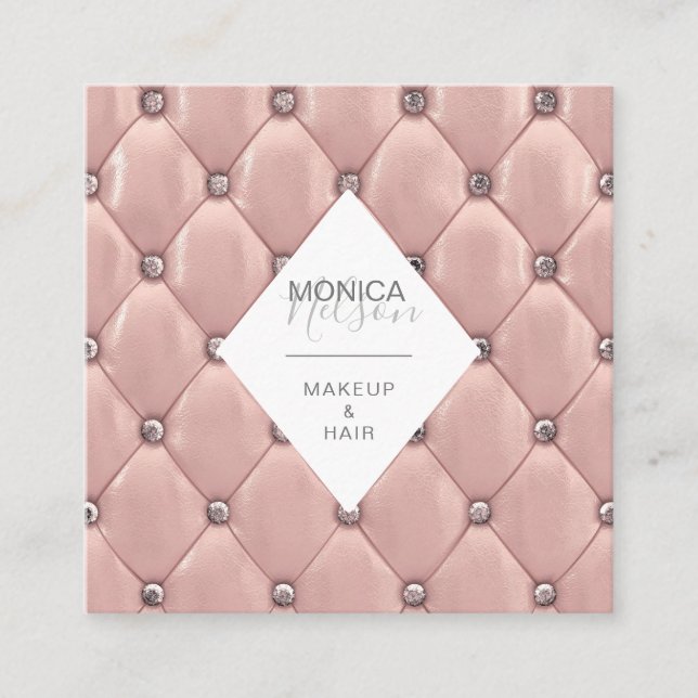 luxueux tufted faux rose carte de visite or (Devant)