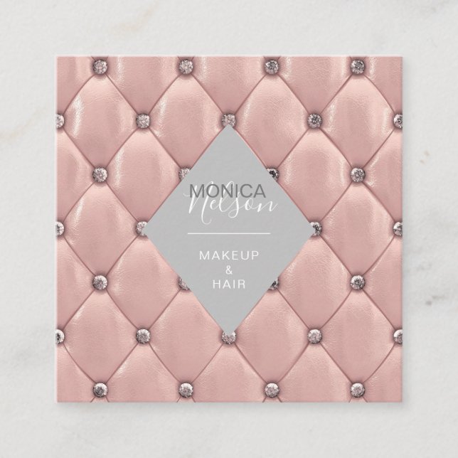 luxueux tufted faux rose carte de visite or (Devant)