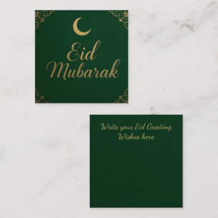 Luxuriös Elegantes Eid Mubarak Grußwort in Grün Mitteilungskarte
