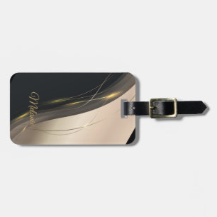 Luxuriös Elegantes Schwarz Beige Gold Professionel Gepäckanhänger
