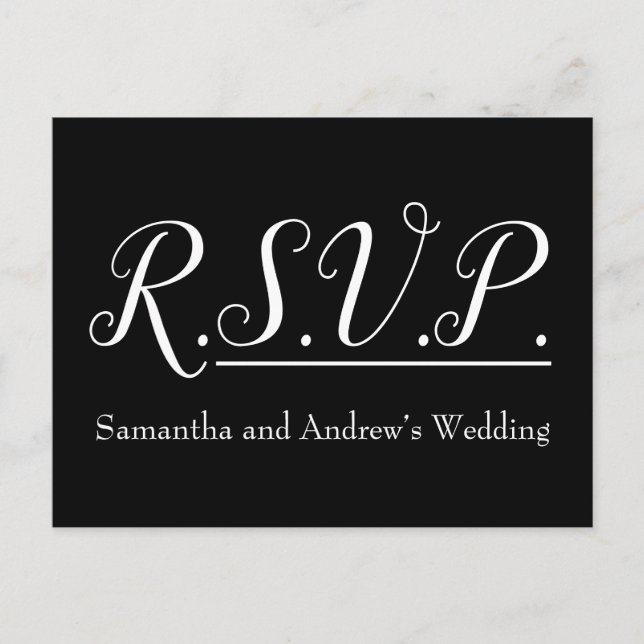Luxuriös, glamourös "R.S.V.P." Postkarte (Vorderseite)