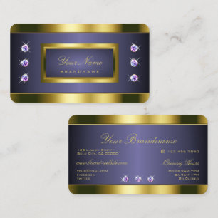 Luxuriös Golden and Blue mit Imitaten Rhinestones Visitenkarte