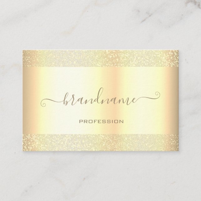 Luxuriös goldfarben mit goldenem Border-Elegant Visitenkarte (Vorderseite)